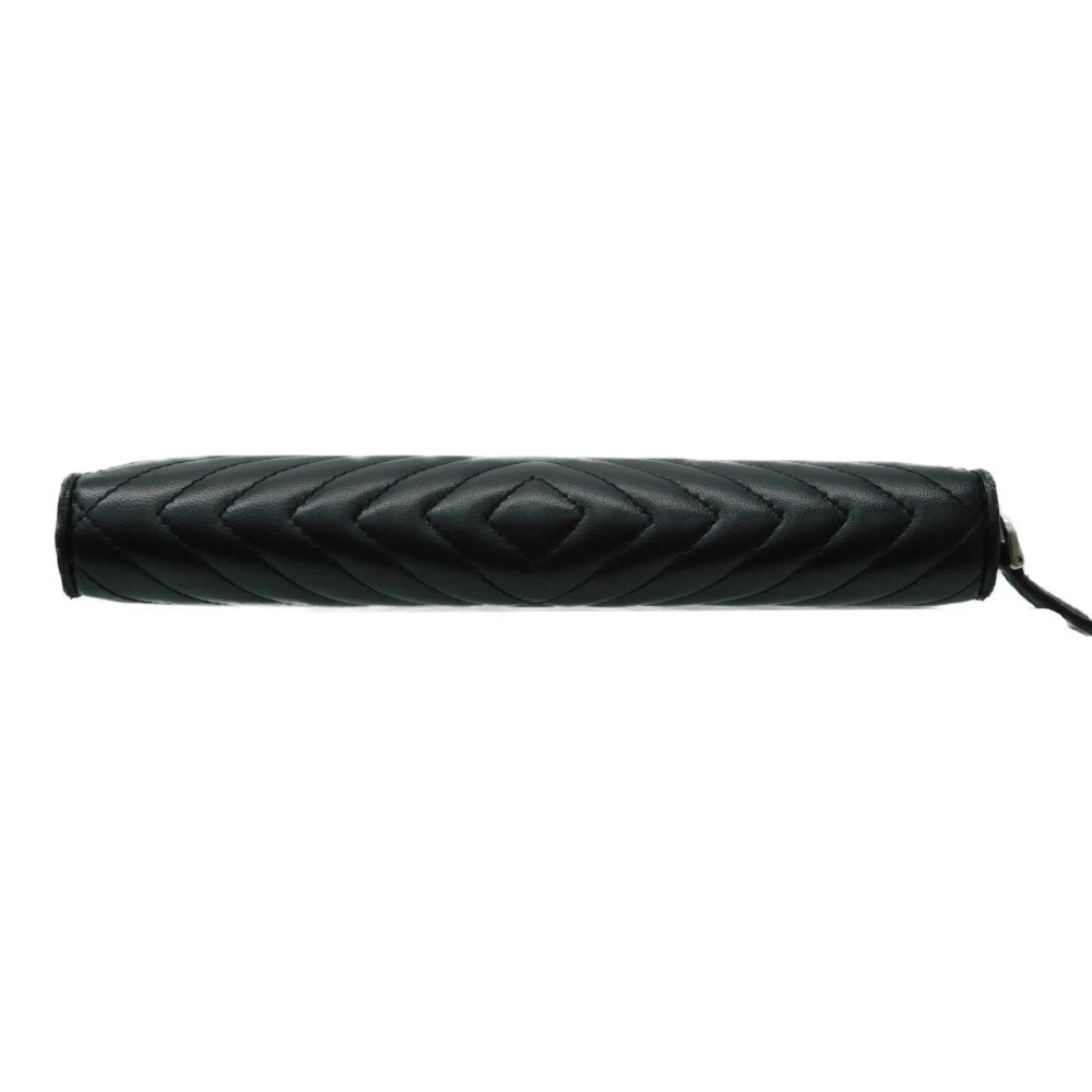 PRADA wallet long Saffiano leather zip around quilted triangle round zip black - Picture 4 of 10